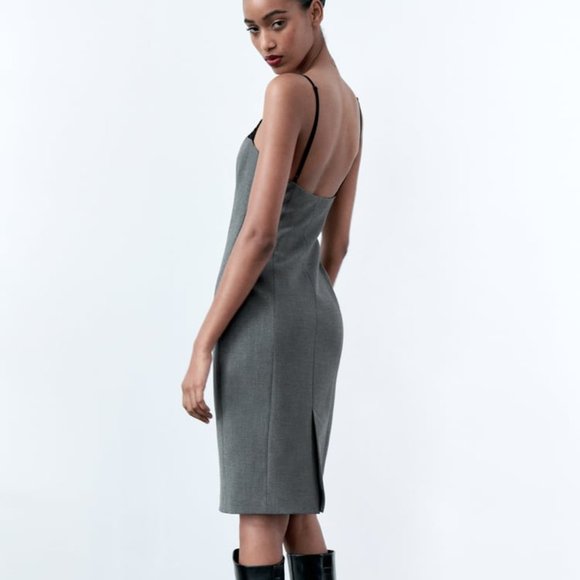 NWT LACE GRAY MNI DRESS - Picture 5 of 9